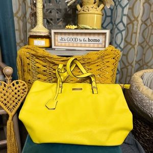 Large bright yellow hand bag
